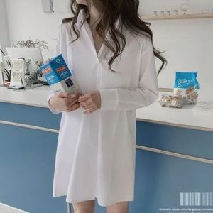 YesStyle White Button Down Shirt Dress
